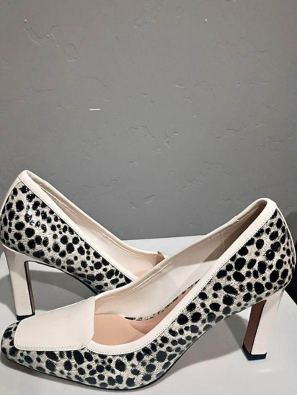 Leopard Print Pumps White & Black